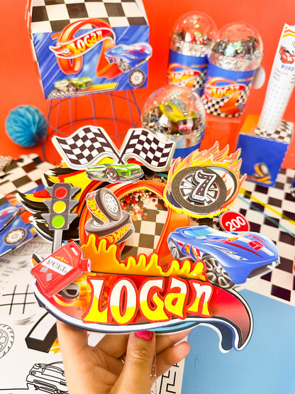 Hot Wheels Cake Topper | Hot Wheels Birthday Decoration | Race Car Birthday Party | Hot Wheels Centerpiece | Custom Race Car Cake Topper