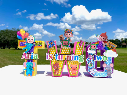 Cocomelon 3d letters | Cocomelon Cake Topper | Cocomelon Party Decorations | Cocomelon Favor Box | Cocomelon 3D Letters