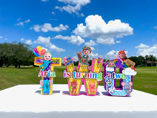 Cocomelon 3d letters | Cocomelon Cake Topper | Cocomelon Party Decorations | Cocomelon Favor Box | Cocomelon 3D Letters