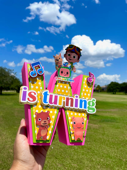 Cocomelon 3d letters | Cocomelon Cake Topper | Cocomelon Party Decorations | Cocomelon Favor Box | Cocomelon 3D Letters