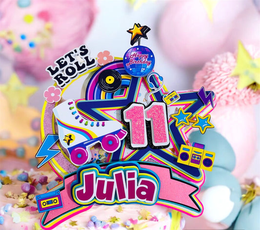 Roller Skate Cake Topper, Skate Cake, Roller Skate Birthday Supplies, Rolling Skate Party, Skating Birthday Topper, Roller Skater Centerpiece