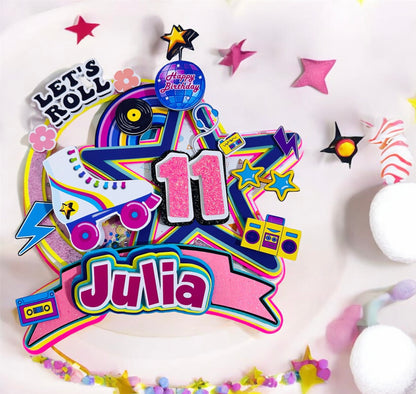 Roller Skate Cake Topper, Skate Cake, Roller Skate Birthday Supplies, Rolling Skate Party, Skating Birthday Topper, Roller Skater Centerpiece