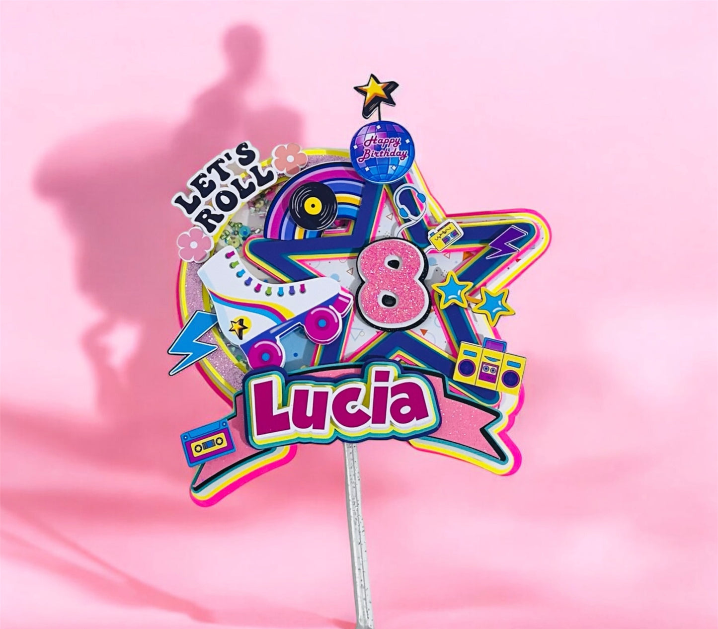 Roller Skate Cake Topper, Skate Cake, Roller Skate Birthday Supplies, Rolling Skate Party, Skating Birthday Topper, Roller Skater Centerpiece