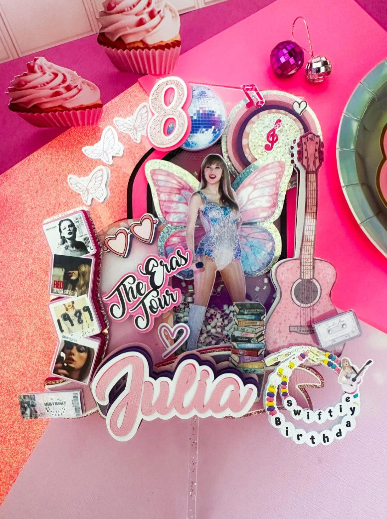 Taylor swift cake topper | Taylor swift birthday decoration|  Eras Tour Birthday Cake Topper | lover Inspired Party Decoration | Pop Star Birthday Centerpiece, Pop Star Girls Party | T-S party (Copy)