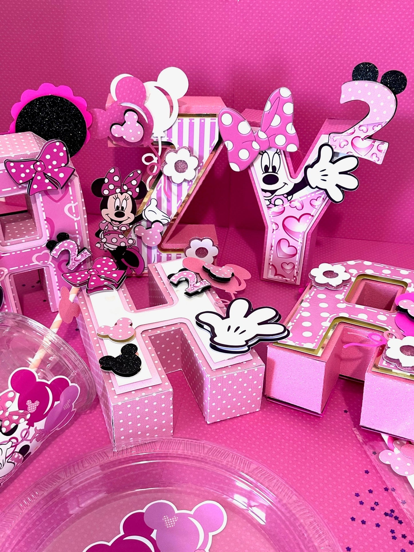 Twodles Birthday Party Decoration: 3D Letters, Cups, Plates, Banner