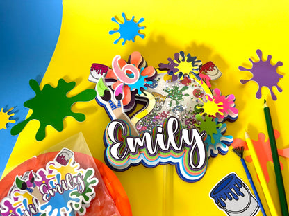 Paint Party Cake Topper: Art Splatter Decorations
