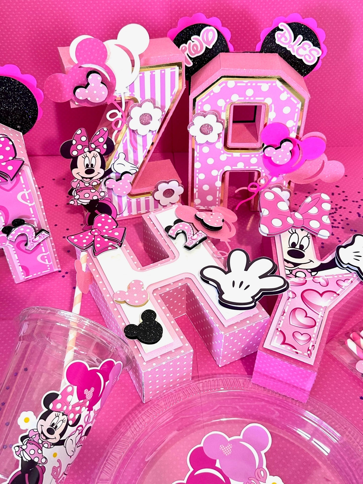 Twodles Birthday Party Decoration: 3D Letters, Cups, Plates, Banner