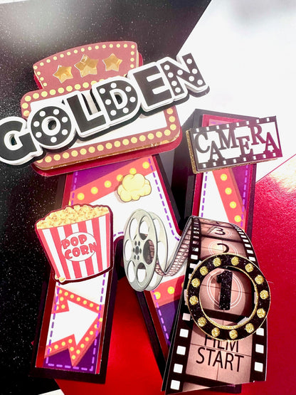 Movie Night Cake Topper: 3D Cinema Party Decoration
