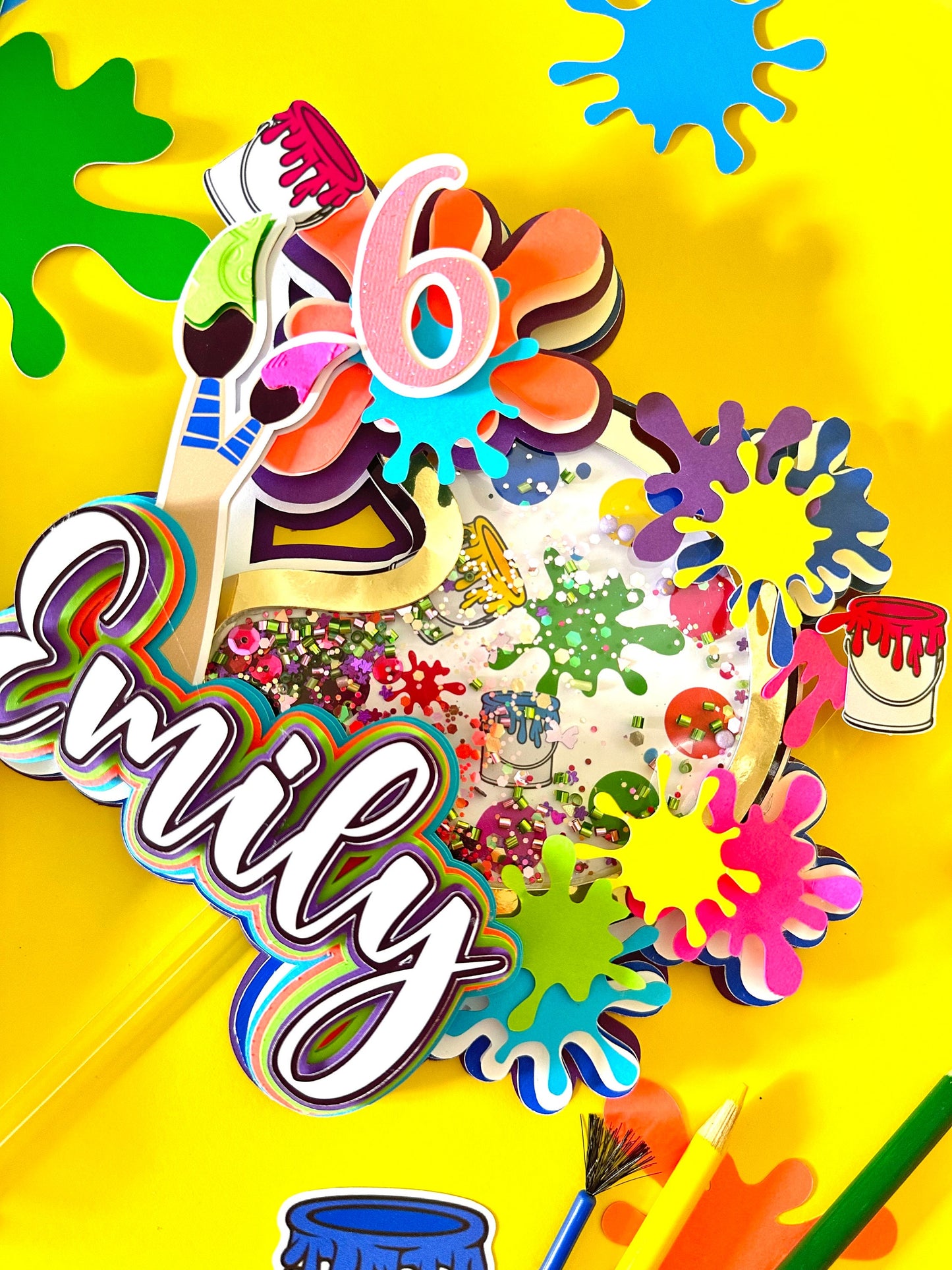 Paint Party Cake Topper: Art Splatter Decorations