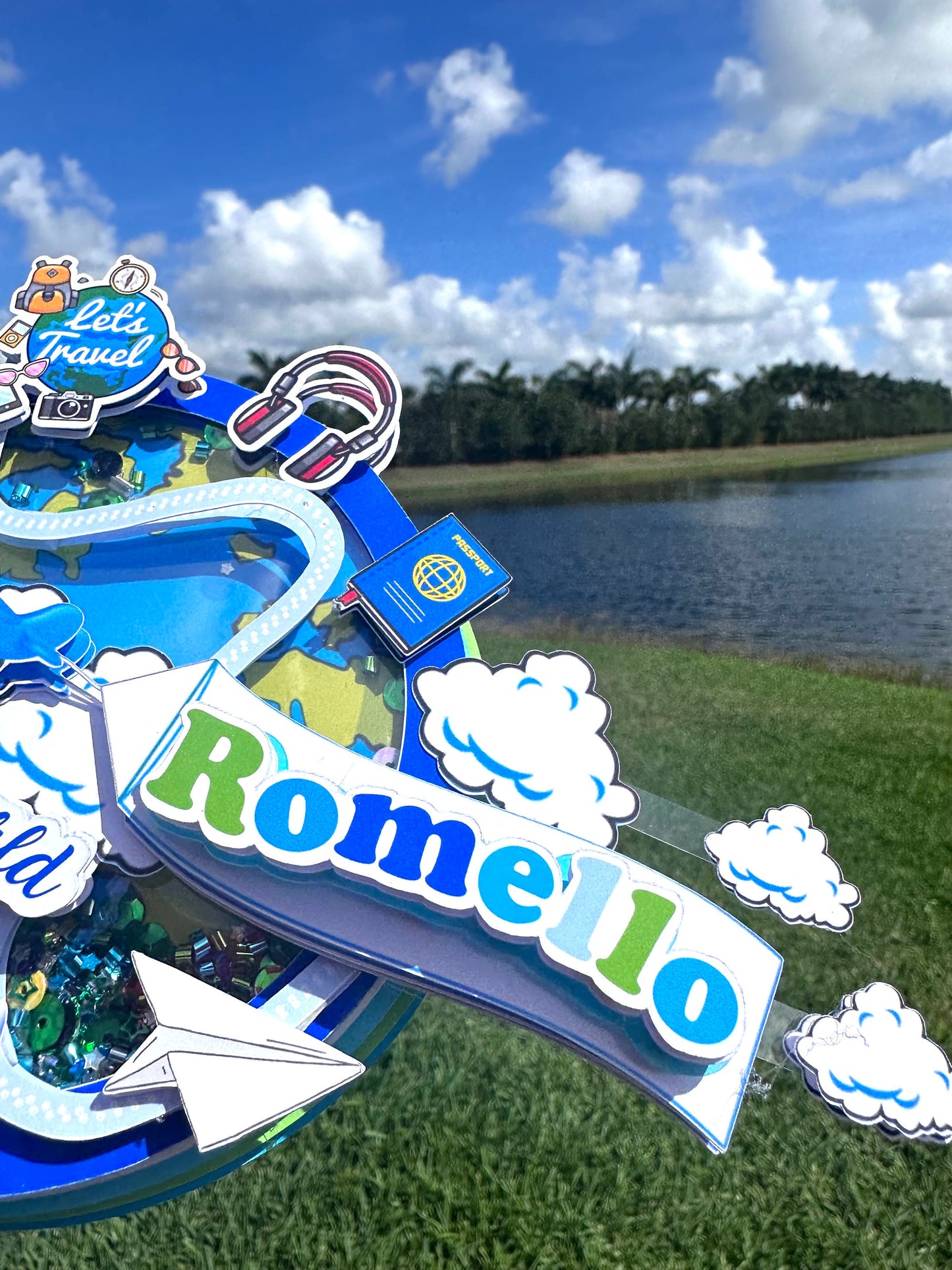 Adventure Awaits Cake Topper: Travel Theme Birthday Decor