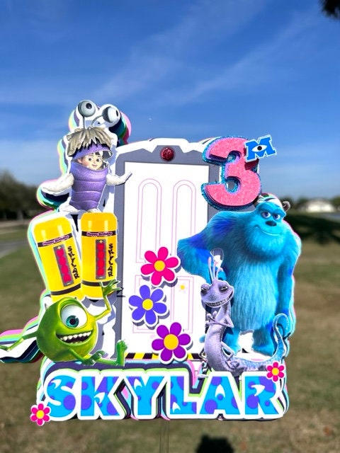 Monster Cake Topper: Custom 3D Letter, Party Decoration