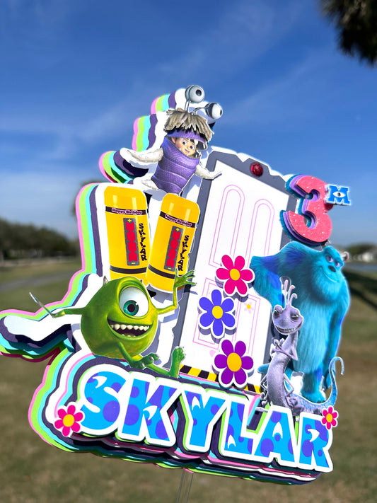 Monster Cake Topper: Custom 3D Letter, Party Decoration