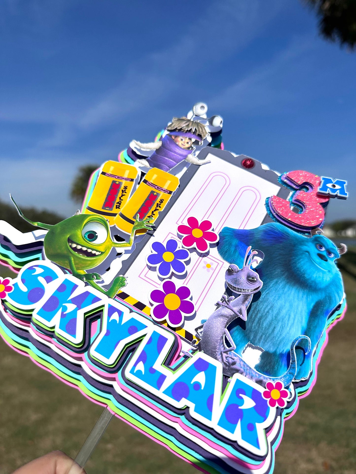 Monster Cake Topper: Custom 3D Letter, Party Decoration
