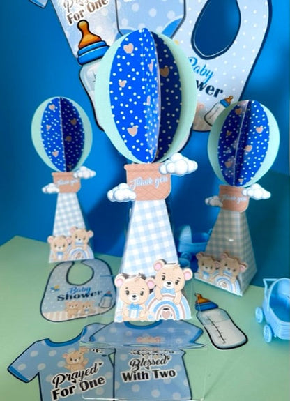 Baby Shower Centerpiece, Baby Shower for Twins, Baby Shower Sable Decoration, Twins Favors, It's a Girl Centerpiece, It's a Boy Centerpiece.