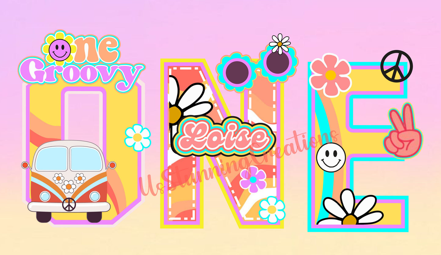 Groovy Cake Topper, Groovy Girl Theme, Groovy Girl 3D Letter, Groovy Birthday Party, Groovy Favor Boxes, Groovy Girl Centerpiece