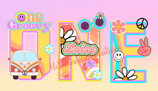 Groovy Cake Topper, Groovy Girl Theme, Groovy Girl 3D Letter, Groovy Birthday Party, Groovy Favor Boxes, Groovy Girl Centerpiece