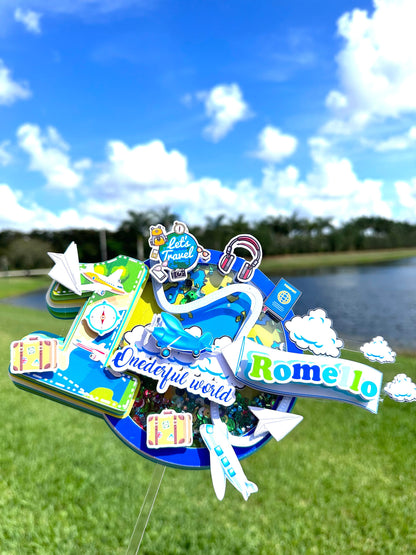 Adventure Awaits Cake Topper: Travel Theme Birthday Decor