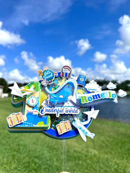 Adventure Cake Topper, Traveler Cake Topper, Travel Cake Decorations, Adventure Awaits Cake Topper, Travel Theme Birthday Decor, Travel Cake