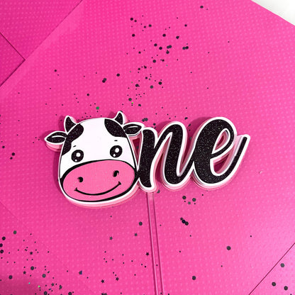 Cow Birthday Cake Topper: Farm Barn Party Decoration