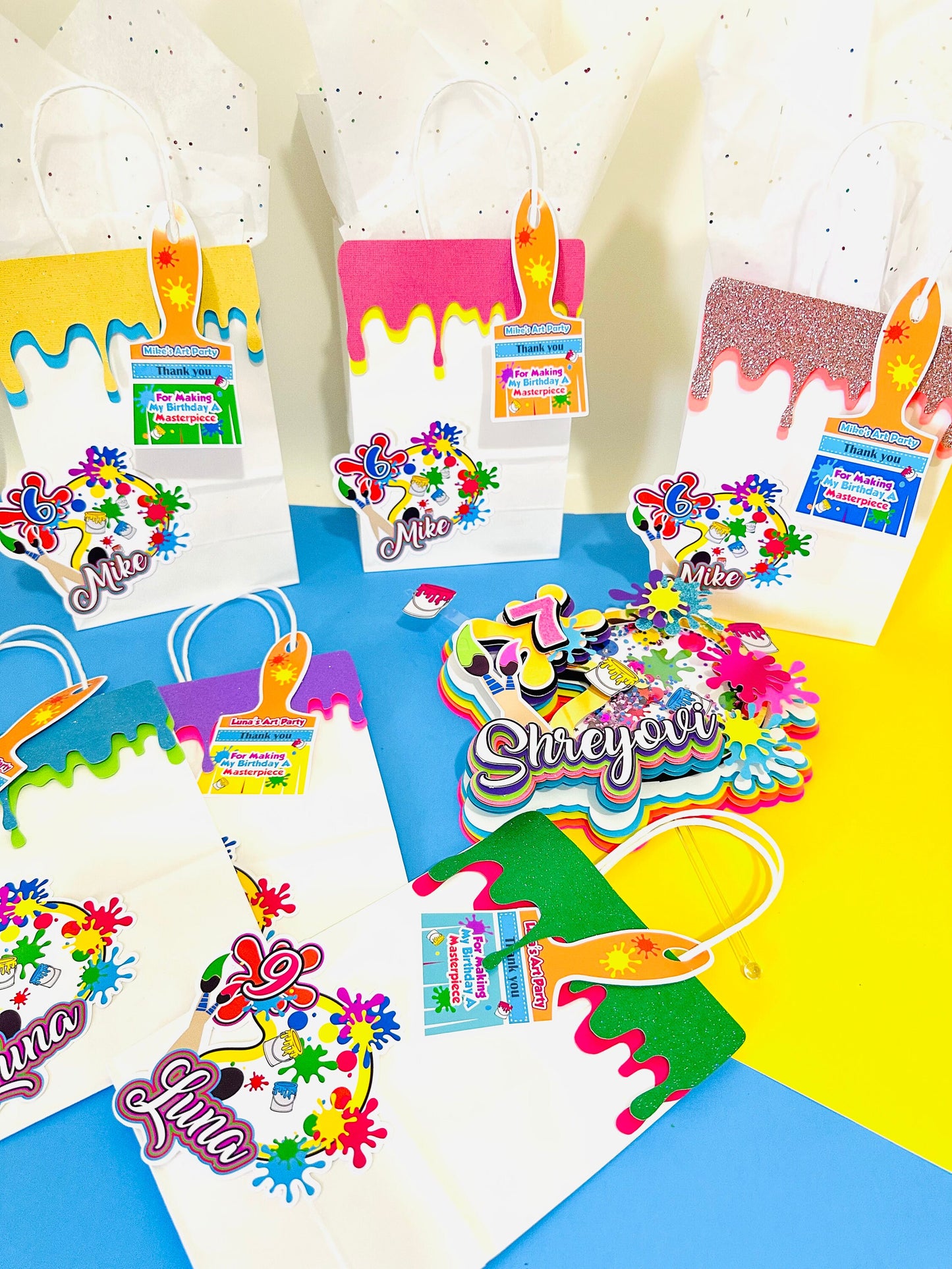 Paint Party Cake Topper: Splatter Art Theme