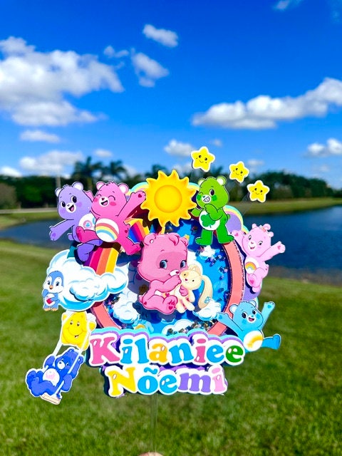 Cute Bears Cake Topper, Bear Party Decoration, Teddy Bear Shower Topper, Bears Centerpiece, Bears Colorful Cake Topper, Rainbow Cake Topper
