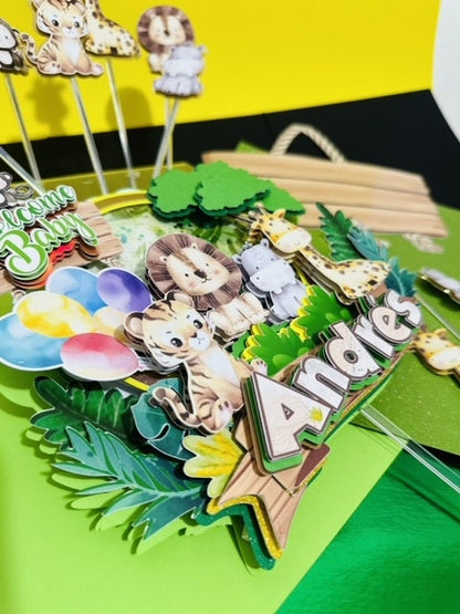 Safari Cake Topper: Baby Shower Centerpiece