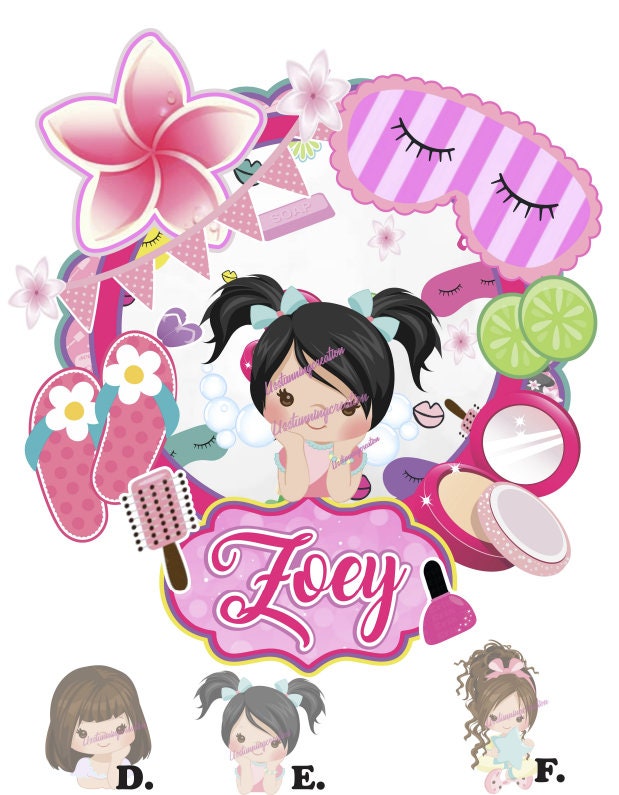 Spa Party Cake Topper: Custom Girl Birthday Decoration