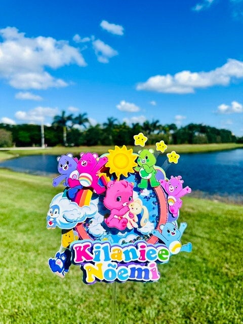 Cute Bears Cake Topper, Bear Party Decoration, Teddy Bear Shower Topper, Bears Centerpiece, Bears Colorful Cake Topper, Rainbow Cake Topper