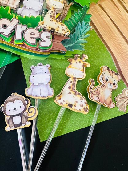 Safari Cake Topper, Safari Cake Topper Baby Shower, Safari Cake Topper, Safari Centerpiece, Safari Birthday Ideas, Safari Favor Boxes