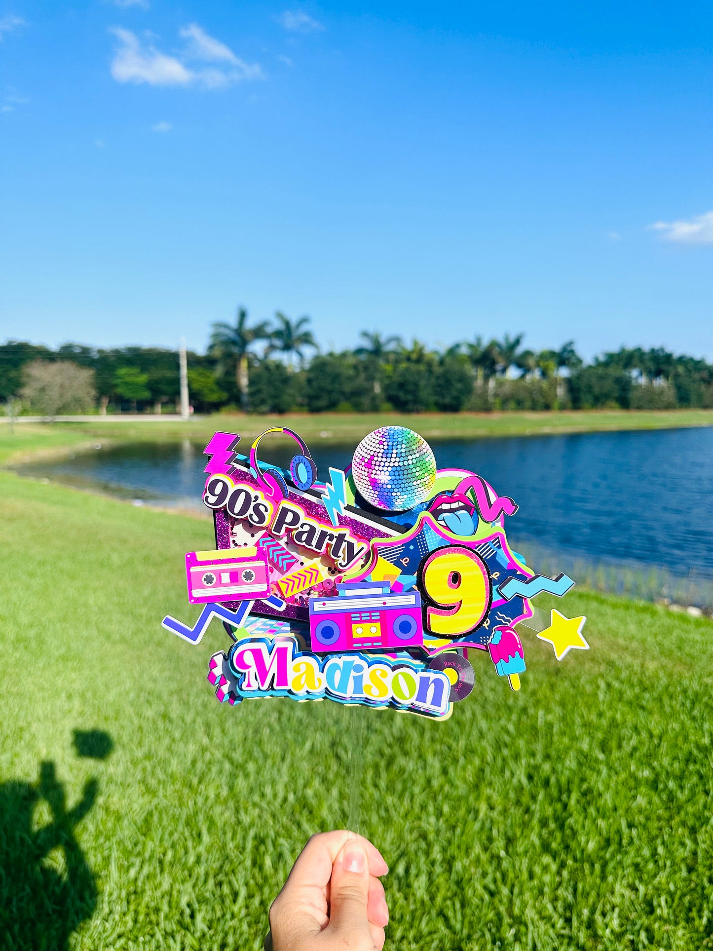 90s Party Cake Topper: Retro Throwback Theme