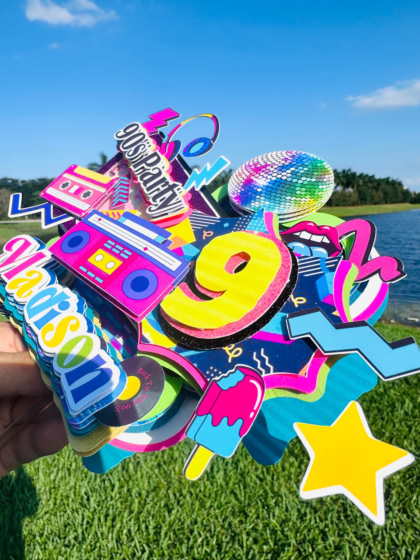 90s Party Cake Topper: Retro Throwback Theme