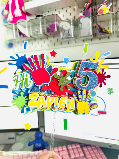 Hi Five Cake Topper | Hi Five Birthday Decorations | Hi Five Party Centerpieces, Favor Boxes, Plates & Cups | Fun Hi Five Party Supplies