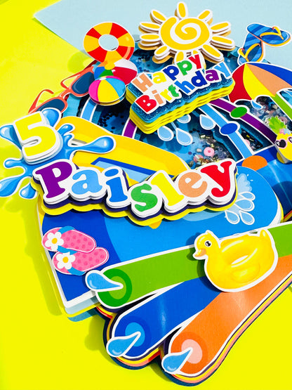 Pink Waterslide Cake Topper: Splish Splash Birthday Party