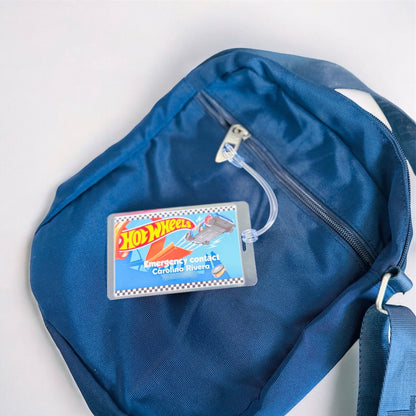 Personalized Laminated School Bag Tag: Double-Sided Kids Luggage Tag