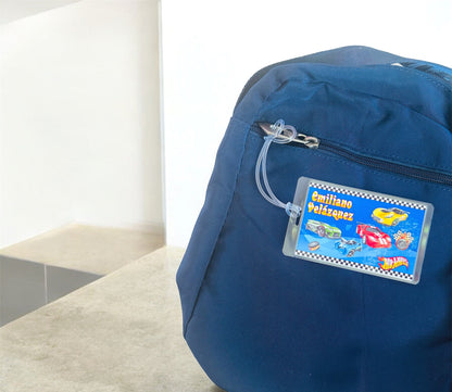 Personalized Laminated School Bag Tag: Double-Sided Kids Luggage Tag