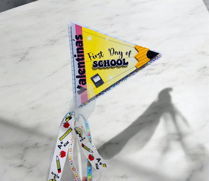 Personalized First Day of School Pennant Flag: Photo Prop