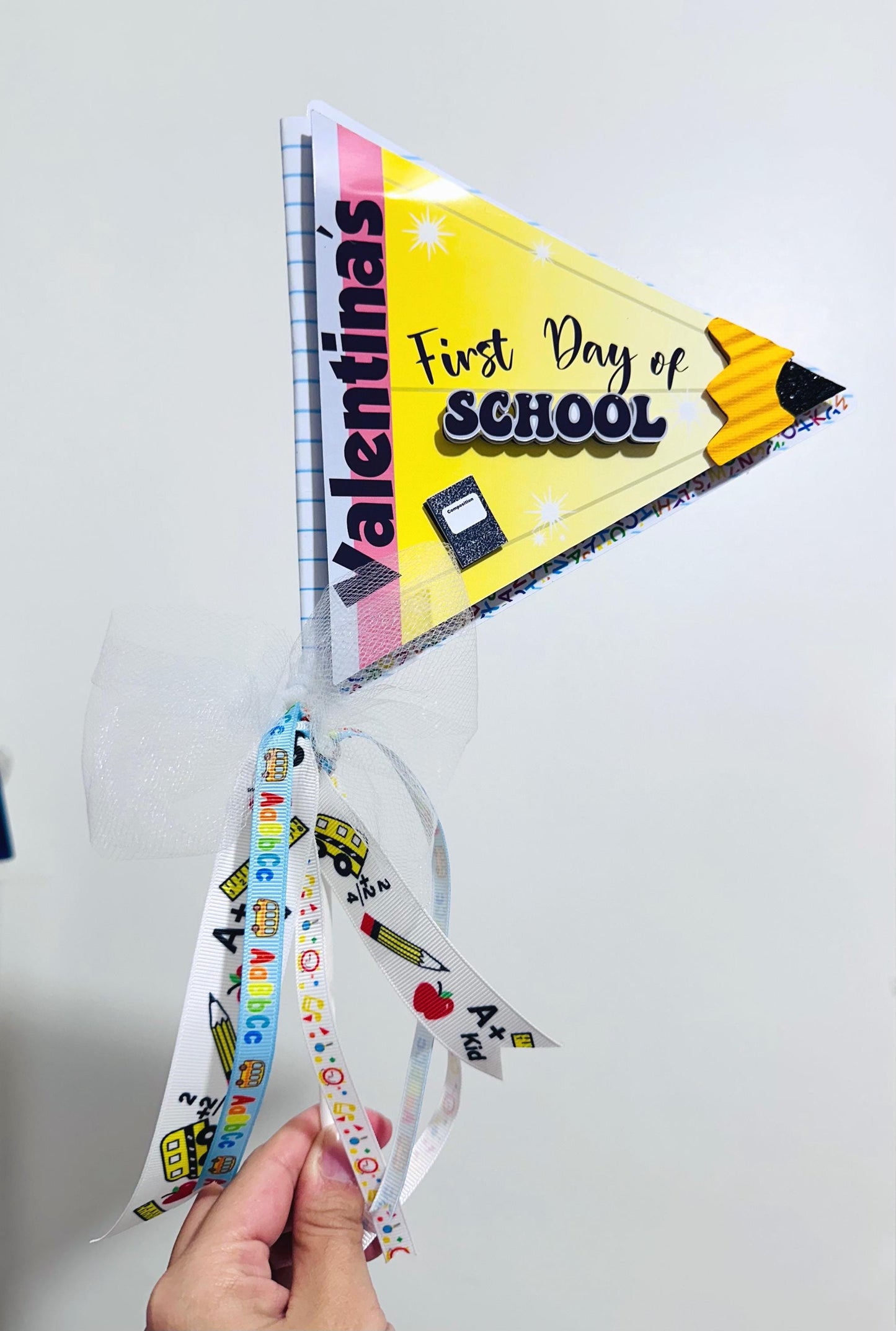 Personalized First Day of School Pennant Flag: Photo Prop