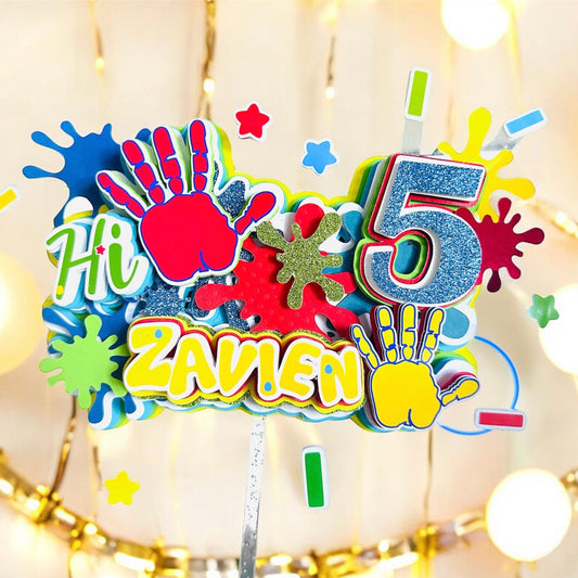 Hi Five Cake Topper, Hi Five Birthday Decoration, Hi Five Centerpieces, Hi Five Favor Boxes, Hi Five Plates, Hi Five Cups, Hi Five Decoration