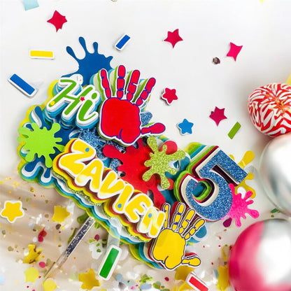 Hi Five Cake Topper, Hi Five Birthday Decoration, Hi Five Centerpieces, Hi Five Favor Boxes, Hi Five Plates, Hi Five Cups, Hi Five Decoration