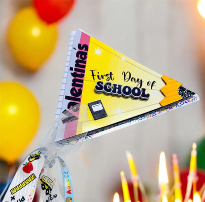 Personalized First Day of School Pennant Flag: Photo Prop