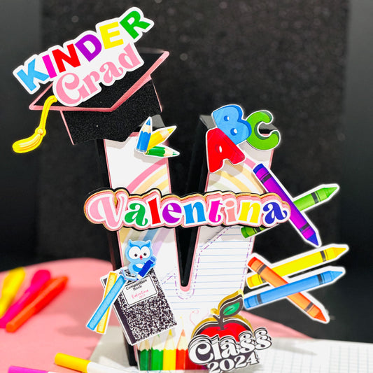 Kindergarten Graduation 3D Letter: Party Favor, Cake Topper
