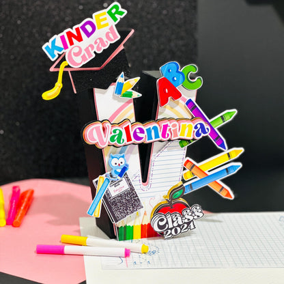 Kindergarten Graduation 3D Letter: Party Favor, Cake Topper
