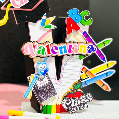 Kindergarten Graduation 3D Letter: Party Favor, Cake Topper