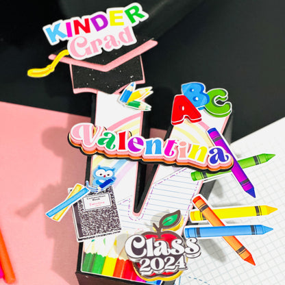 Kindergarten Graduation 3D Letter: Party Favor, Cake Topper