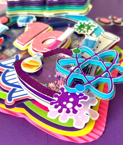 Mad Scientist Cake Topper: Science Party Lab Decoration,Lab birthday, Scientist birthday decoration, lab party,Science favor boxes
