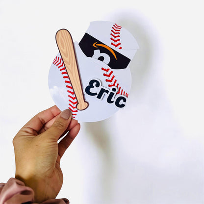 Personalized Baseball Gift Card Holder: Coach, Dad Gift