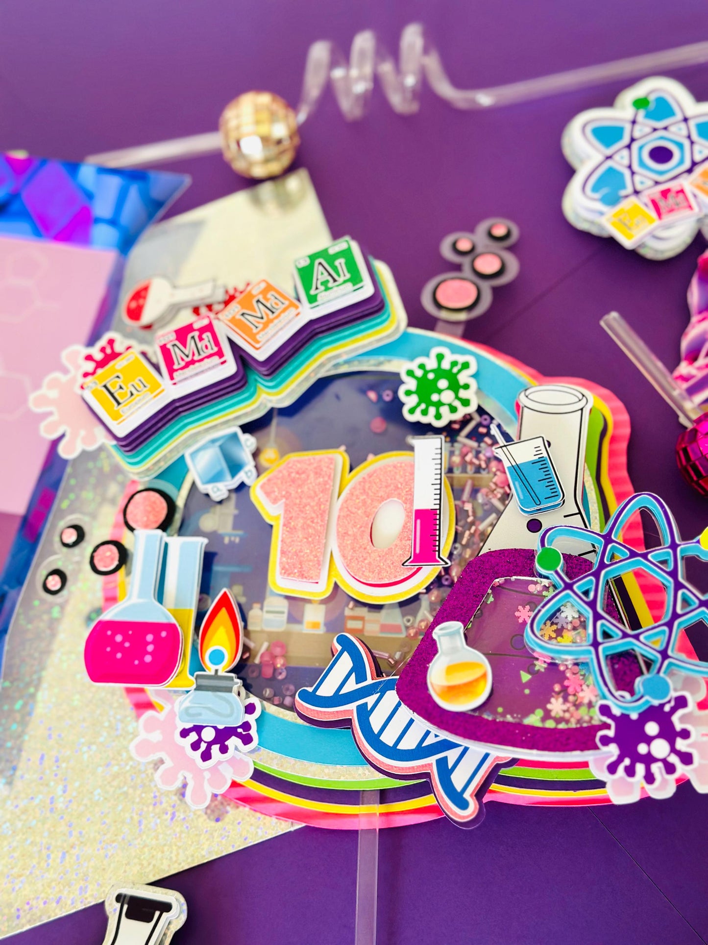 Mad Scientist Cake Topper: Science Party Lab Decoration,Lab birthday, Scientist birthday decoration, lab party,Science favor boxes