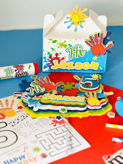Hi Five Cake Topper | Hi Five Birthday Decorations | Hi Five Party Centerpieces, fifth birthday Favor Boxes| Fun Hi Five Party Supplies