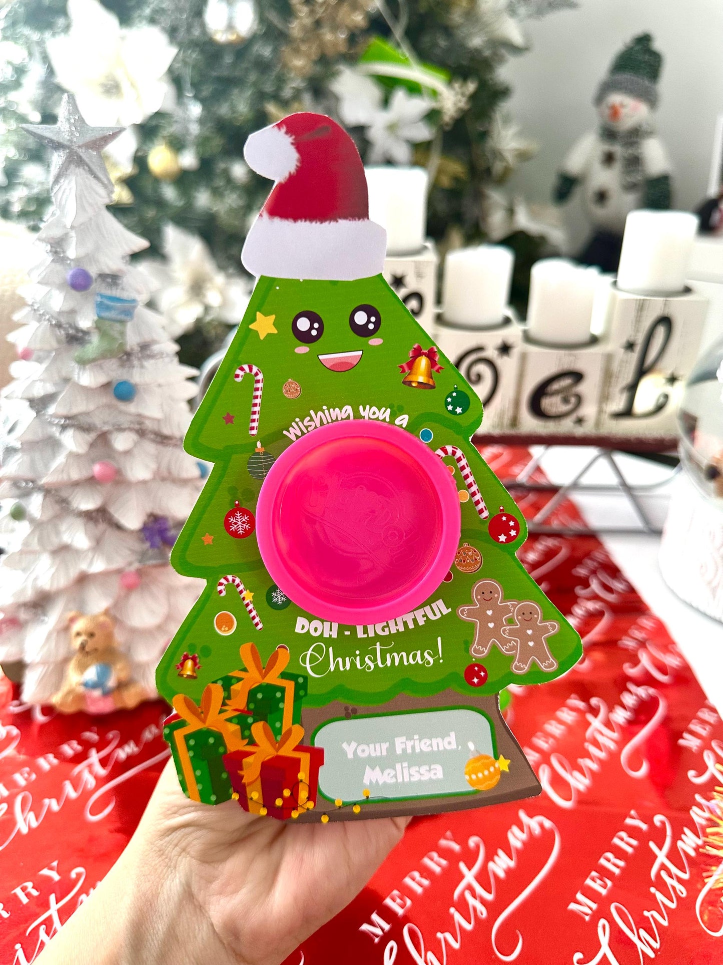 Play Dough Christmas Tree Gift: Printable Student Gift Tag (Digital Download)
