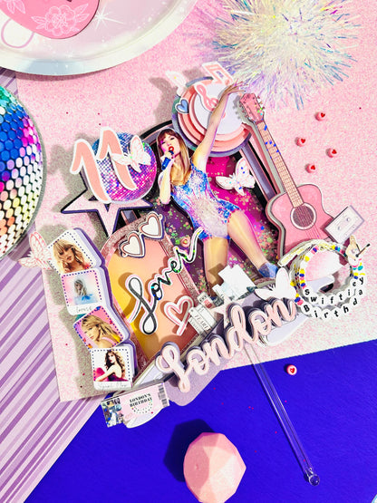Taylor swift cake topper | Taylor swift birthday decoration|  Eras Tour Birthday Cake Topper | lover Inspired Party Decoration | Pop Star Birthday Centerpiece, Pop Star Girls Party | T-S party